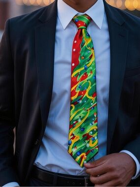 Garcia Shake in Juggle Show Collection 62 Colorful Abstract Christmas Tie